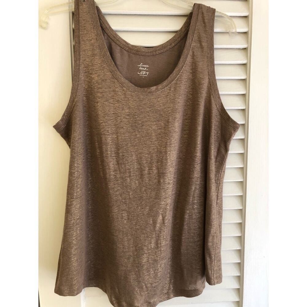 Loft linen shimmer tank